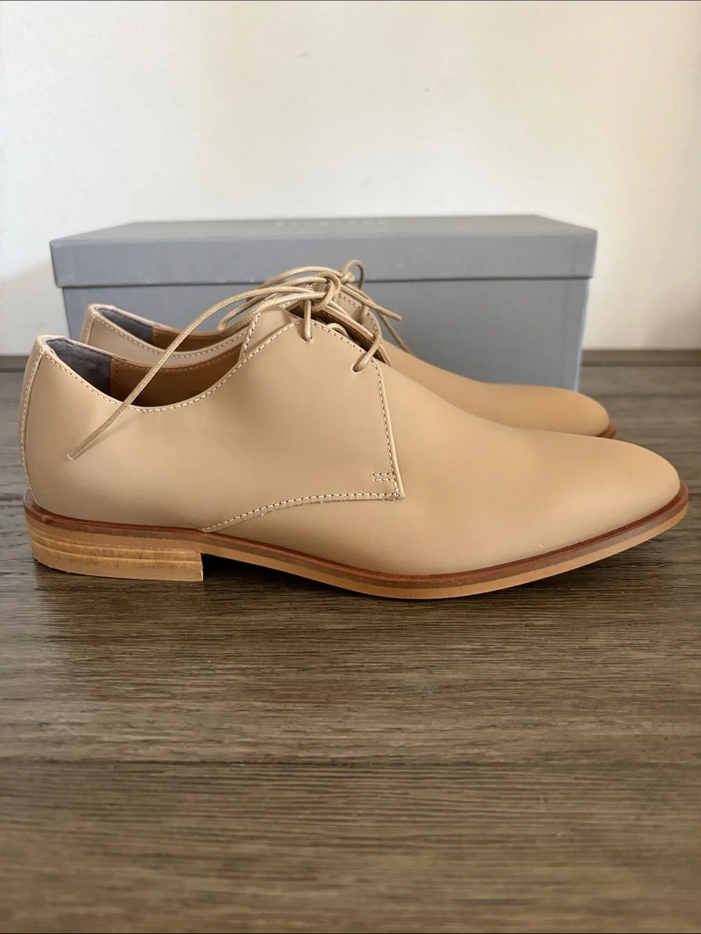 NIB [Everlane] The Modern Oxford Italian Leather Lace Up Shoes Blush Women’s 6.5 - Picture 7 of 15